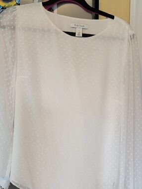 White House Black Market Black and White Blouse